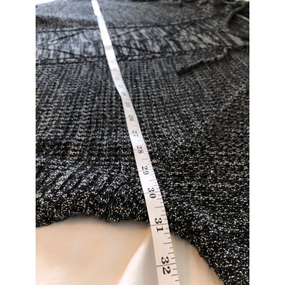 Athleta Oversized Knit Hooded Sweater Poncho XL Gray Merino Wool Blend Dolman - Picture 6 of 7